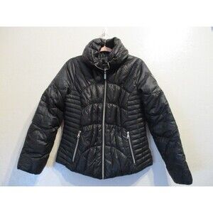 GUESS Los Angeles Womens Sz S Black Puffer Jacket Down Feather Fill Quilted Coat